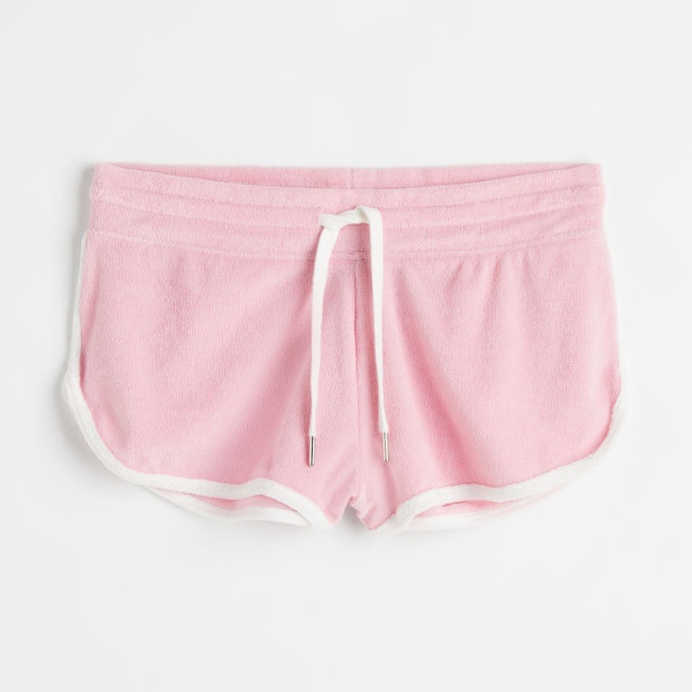 H&M Divided Baby Pink Terry Cloth Retro Roller Disco Dolphin Mini Hot Shorts - S